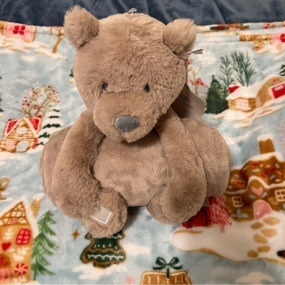 Plush Baby Bear Throw Blanket - Cozy Taupe Brown